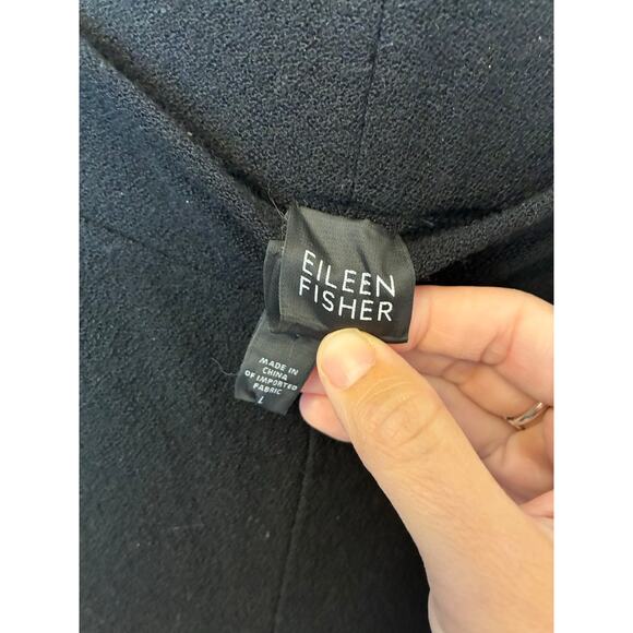 100% Wool Black Wide Leg Pants Eileen Fisher - Picture 3 of 8